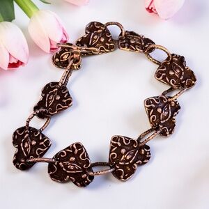 Super cool Designer Claire Haye Evil Eye Hearts Link Bracelet Sterling Silver.